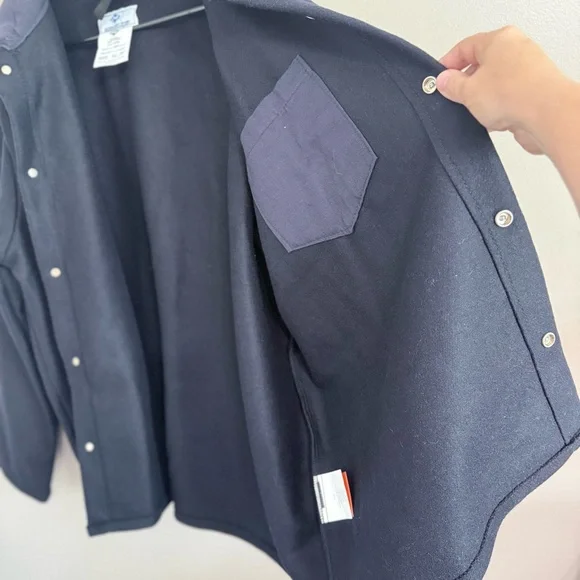 National Safety Apparel Fire/Heat Resistant Navy Wool Welding Coat Snap Men's XL - Picture 4 of 8